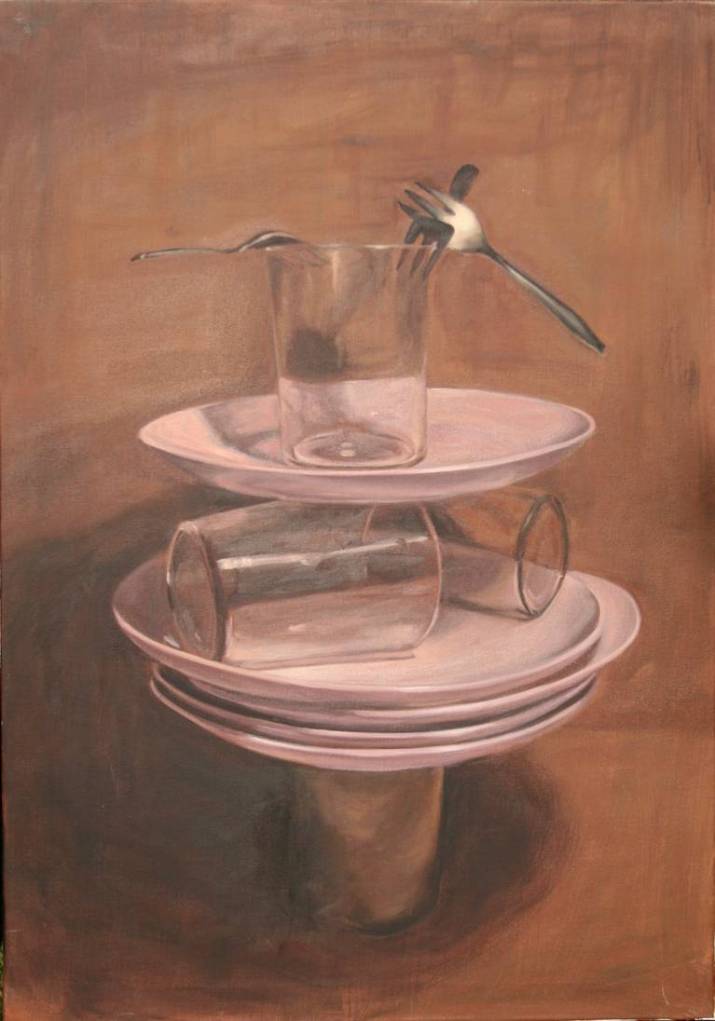Vasos, platos y tenedores en equilibrio 3